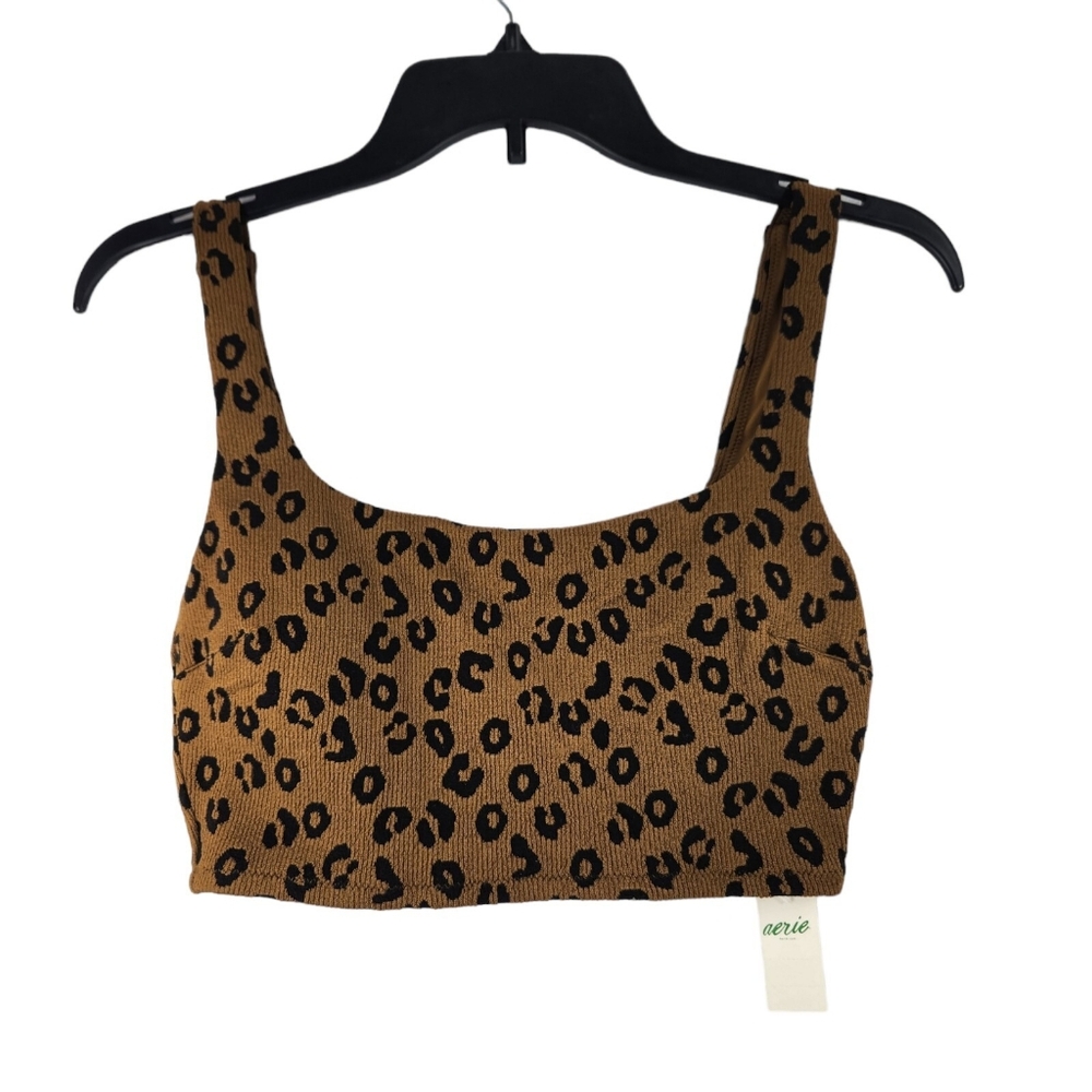 Aerie Brown Leopard Print Swim Coverup